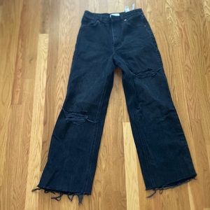Zara High Rise Ripped Jeans